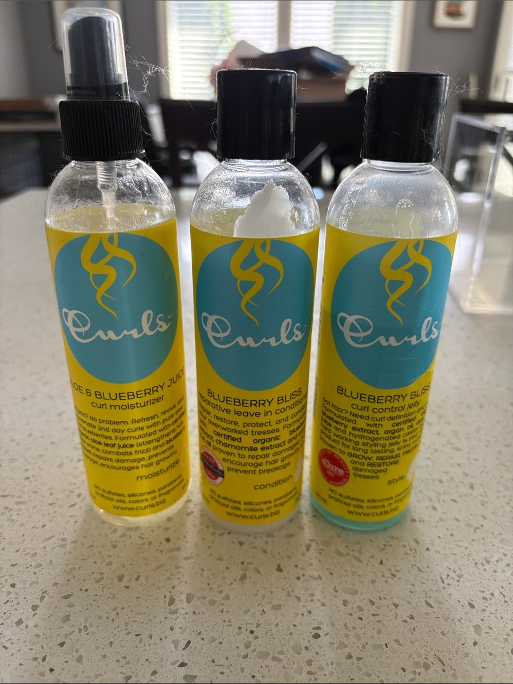 Blueberry Bliss Curl Care Trio — Yellow & Teal